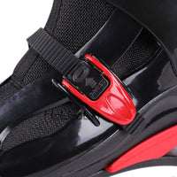 Women Men Kangaroo Jumping Shoes Professional Breathable Sports Jumps Shoes Black-red Size 17/18