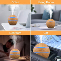 Humidifier Electric Air Aroma Diffuser Wood Ultrasonic 130ML Air Humidifier Essential Oil Aromatherapy Cool Mist Maker For Home