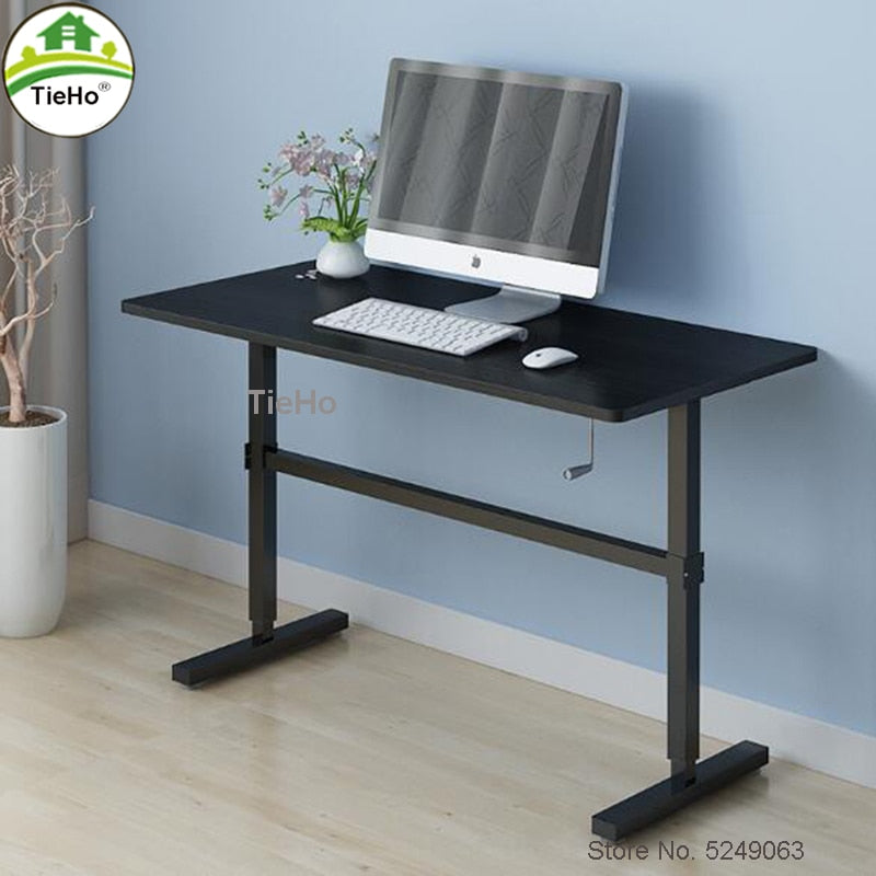 Standing Office Desk Table Manual Lift Adjustable Ergonomic Simple Office Computer Desk Stable Table 100*60cm Support 160kg