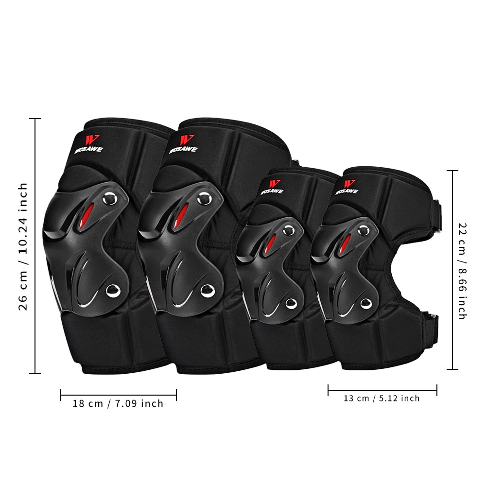 WOSAWE Adjustable Straps Sports Knee Elbow Pads EVA Protector Cycling Motorcycle Ski Snowboard Bike Volleyball Brace Support