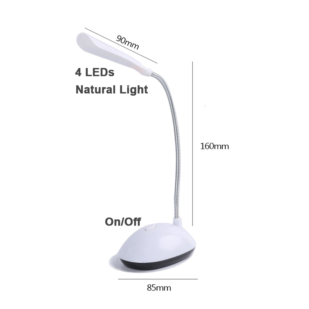Table Lamp For Study LED Desk Lamp 3XAAA Battery Not Include Dimmiable Mini Table Top Lantern Cute Flexo Book Light Office Smart