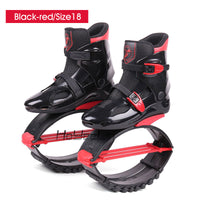 Women Men Kangaroo Jumping Shoes Professional Breathable Sports Jumps Shoes Black-red Size 17/18