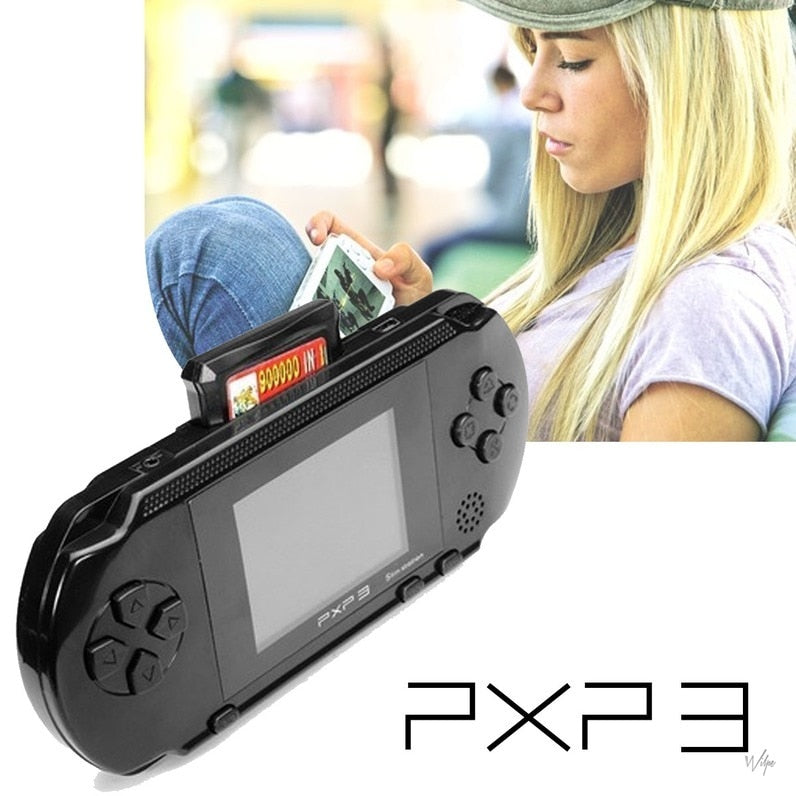 3&#39;&#39; Portable 16 Bit Retro PXP3 Slim Station Video Games Player Handheld Game Console 2pcs Game Card built-in 150 Classic Games