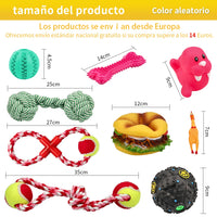 Petaccom group of dog toys, chew toy and interactive squeaker Durable chew rope (4PCS random toys), keep your dog healthy