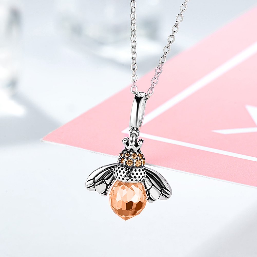 Crystal Drop Bee Necklace