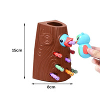 Montessori Toddler Toy Magnetic Woodpecker Catching Worms and Feeding Game Toys Set Fine Motor Skill Preschool Toys For Children