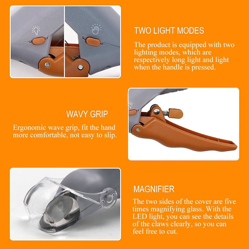 Professional LED Pet Nail Clipper Scissors Pet